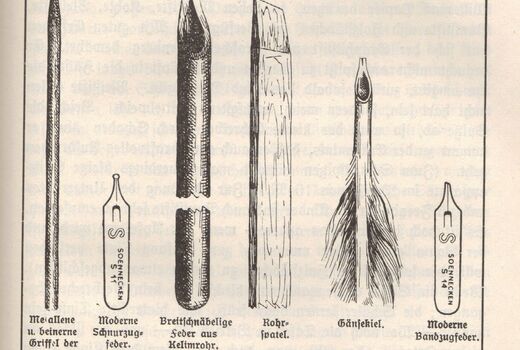 alte und neue Schreibwerkzeuge